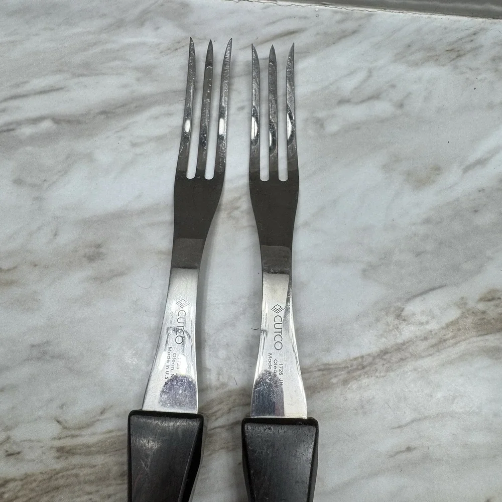 Cutco‎ Carving Forks 1726 Brown Orange Swirl Handle 11